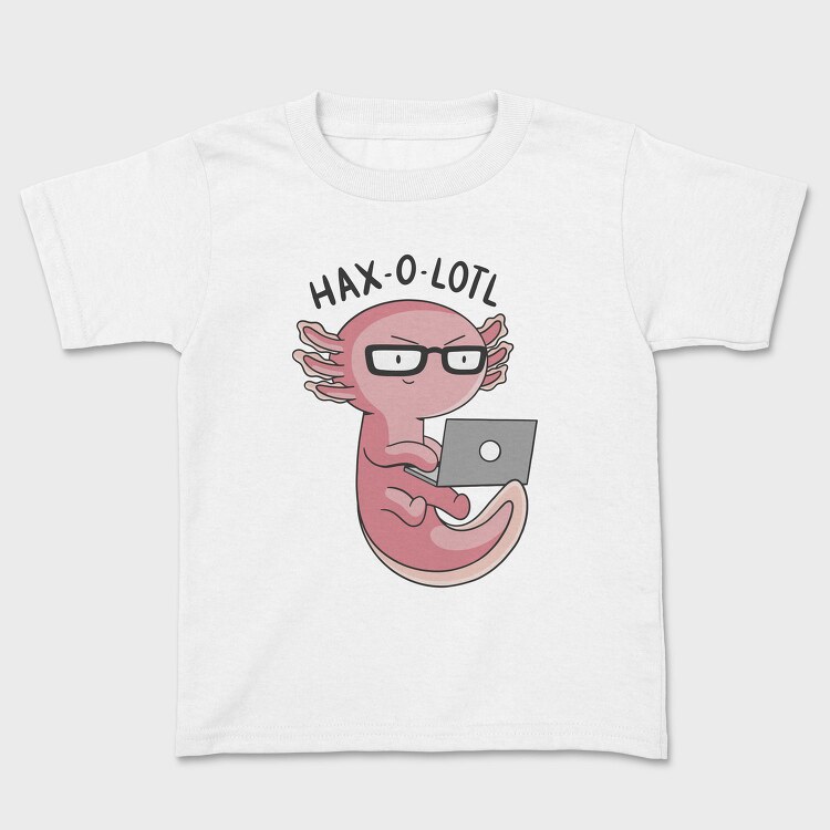 Axolotl Hacker With Computer Haxolotl, Tricou Copii