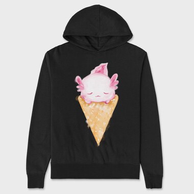 Axolotl Ice Cream Watercolor, Hanorac Oversize Barbati (Unisex)