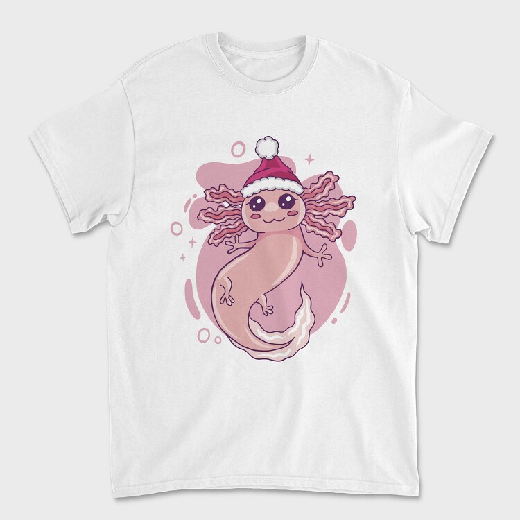 Axolotl In Christmas Hat, Tricou Barbati (Unisex)