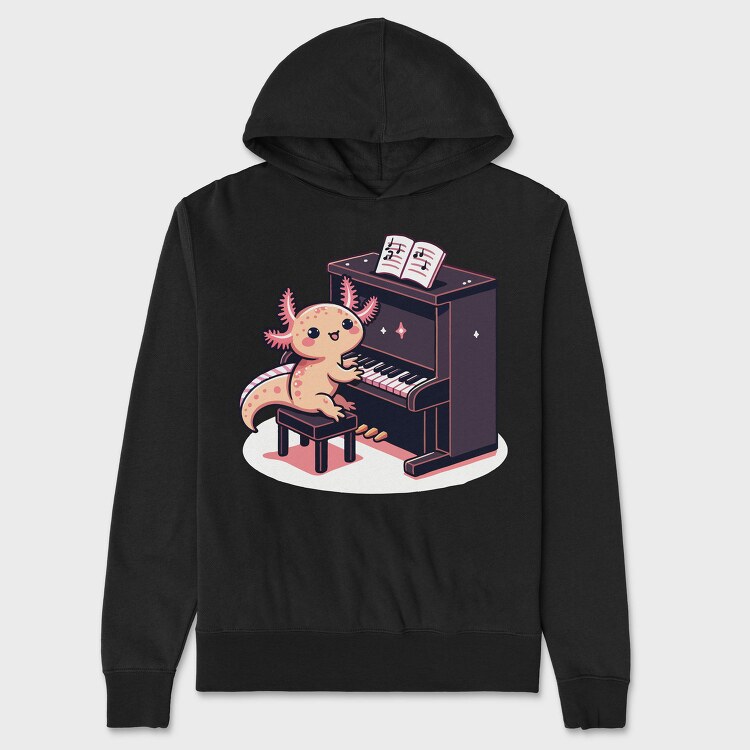 Axolotl Pianist, Hanorac Oversize Barbati (Unisex)