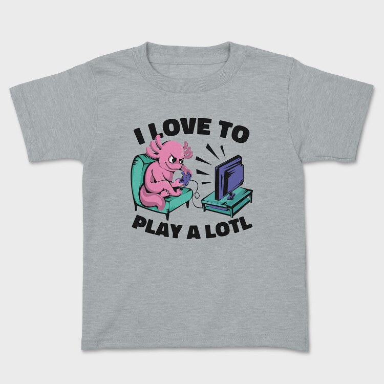 Axolotl Playing Video Games Gamer Couch Tv, Tricou Copii