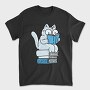 Cat Sitting On Books And Reading, Tricou Barbati (Unisex)
