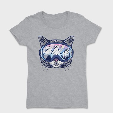 Cat Ski Glasses Skii, Tricou Femei