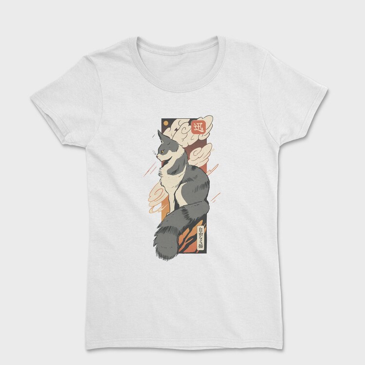 Cat Sunset Japanese Traditional, Tricou Femei