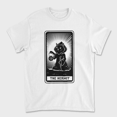 Cat Tarot Card Fantasy The Hermit, Tricou Barbati (Unisex)