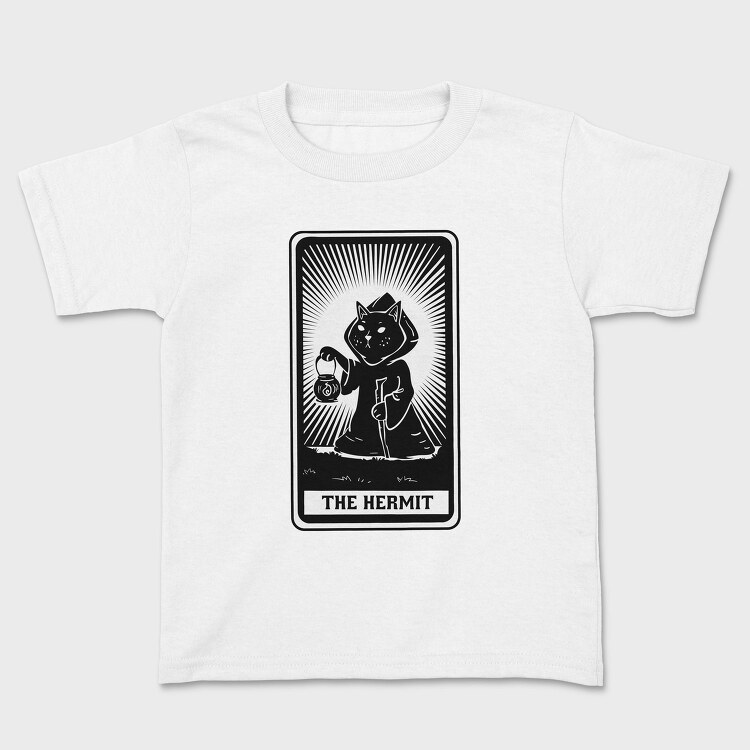 Cat Tarot Card Fantasy The Hermit, Tricou Copii