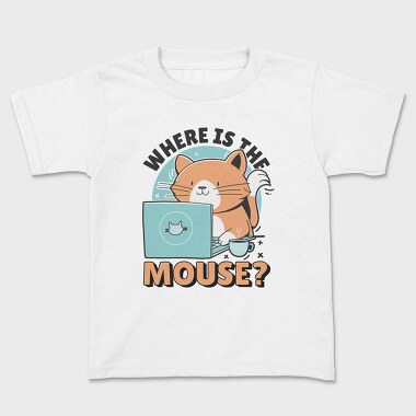 Cat Using Computer Mouse, Tricou Copii