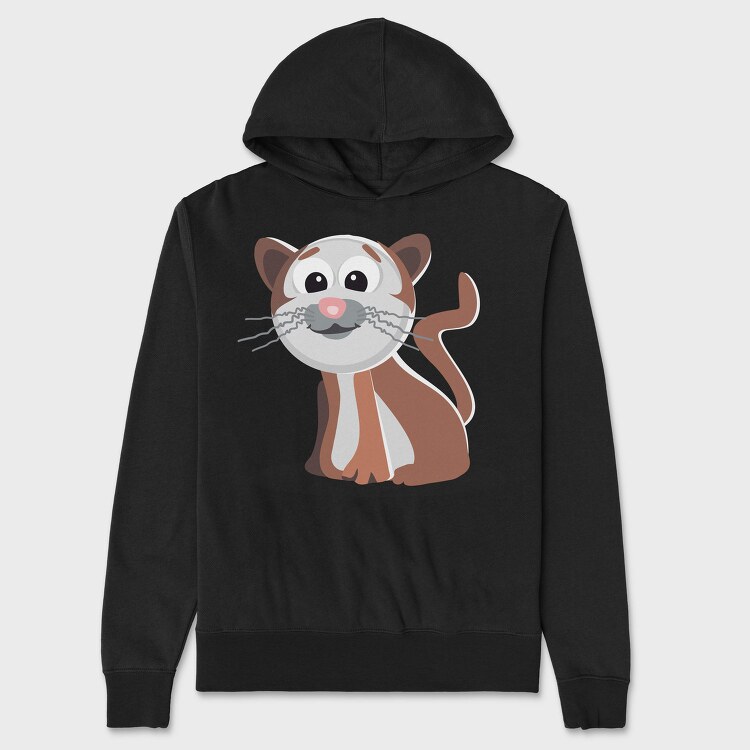 Cat Whiskers Smile, Hanorac Oversize Barbati (Unisex)