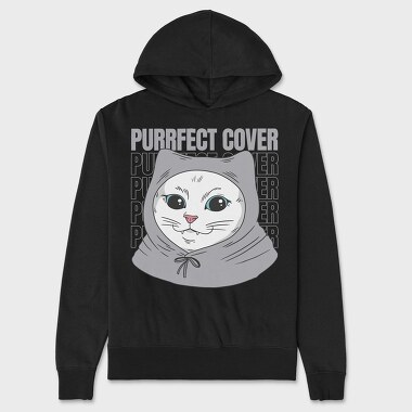 Cat With Grey Hoodie, Hanorac Oversize Barbati (Unisex)