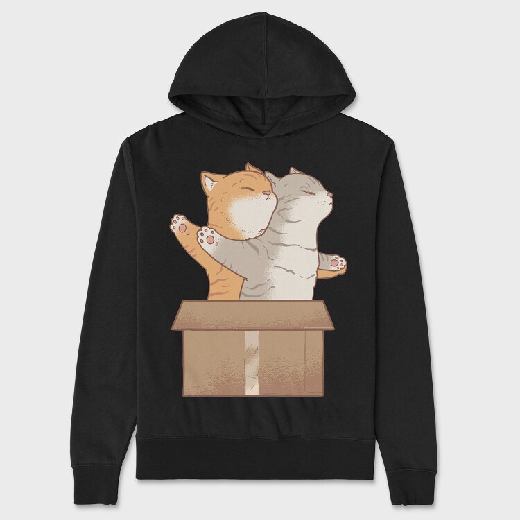 Cats In Love Titanic, Hanorac Oversize Barbati (Unisex)