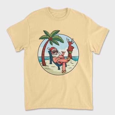Beach Summer Santa Claus, Tricou Barbati (Unisex)