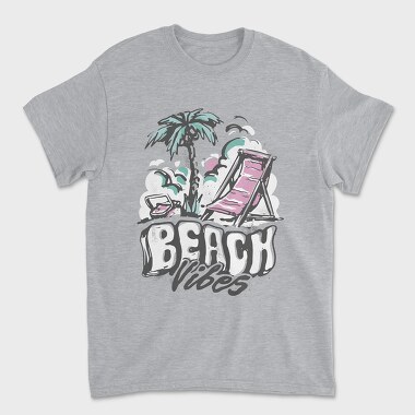 Beach Vibes Summer Vintage Lettering, Tricou Barbati (Unisex)