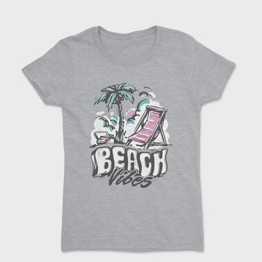 Beach Vibes Summer Vintage Lettering, Tricou Femei