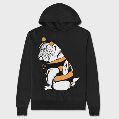 Bee Pug Dog, Hanorac Oversize Barbati (Unisex)