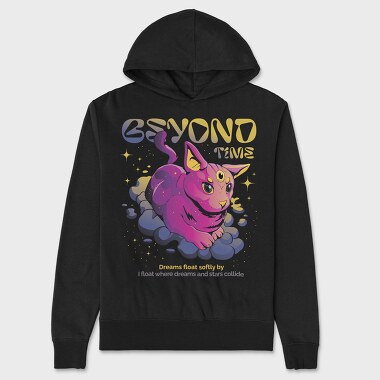 Beyond Time Cat Psychedelic, Hanorac Oversize Barbati (Unisex)
