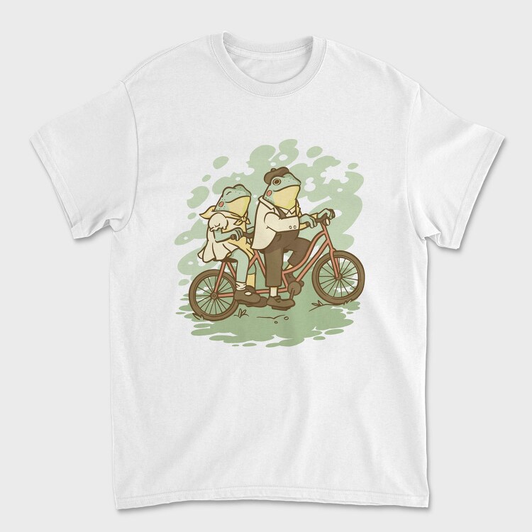 Bicycle Frogs Vintage Riding A Bike, Tricou Barbati (Unisex)