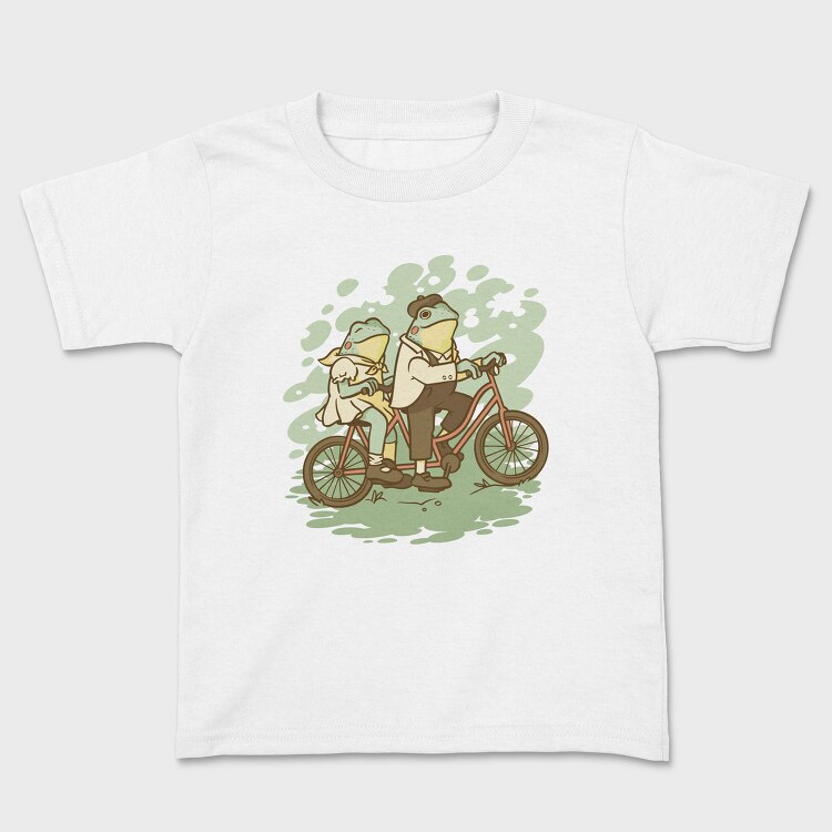 Bicycle Frogs Vintage Riding A Bike, Tricou Copii