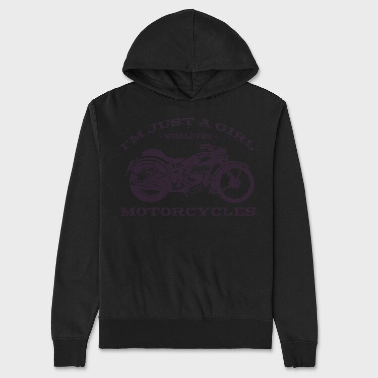 Biker Girl Love Motorcycles, Hanorac Oversize Barbati (Unisex)
