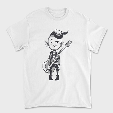 Character Holding Guitar Punk, Tricou Barbati (Unisex)