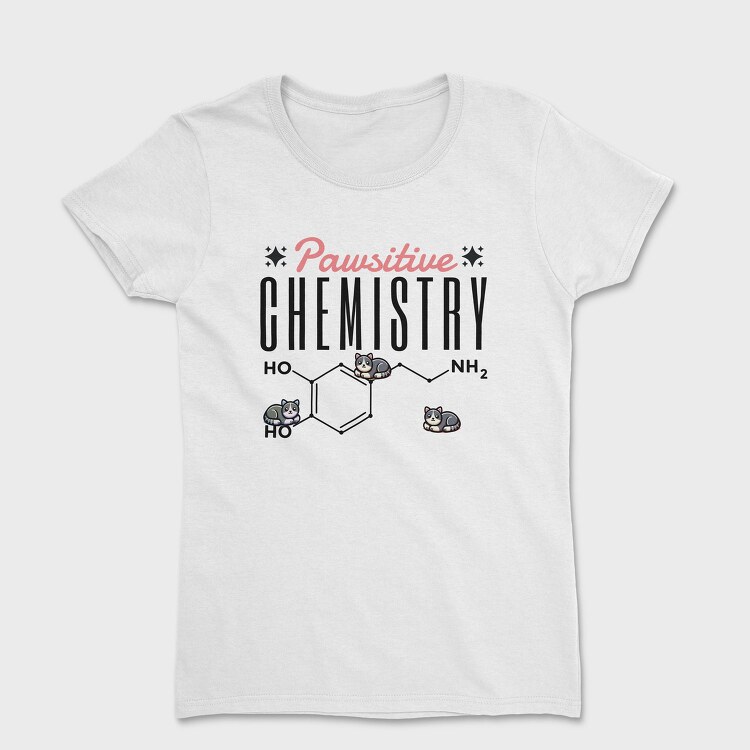 Chemistry Cat Pun Pawsative, Tricou Femei