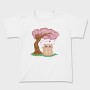 Cherry Blossom Cat Kawaii Sakura And, Tricou Copii