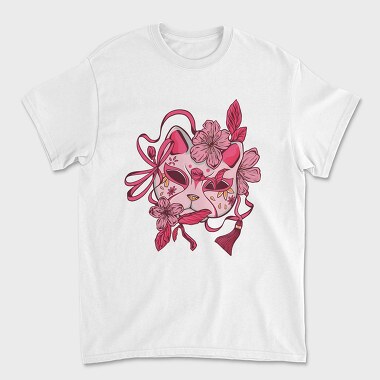 Cherry Blossom Japanese Mask Japan, Tricou Barbati (Unisex)