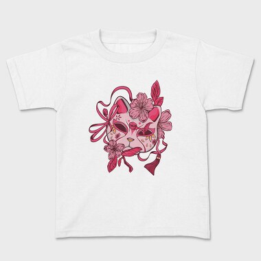 Cherry Blossom Japanese Mask Japan, Tricou Copii