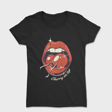 Cherry On Top Lips Kitsch, Tricou Femei