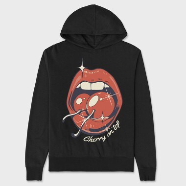 Cherry On Top Lips Kitsch, Hanorac Oversize Barbati (Unisex)