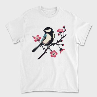 Chickadee On Blossom, Tricou Barbati (Unisex)