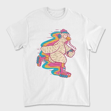 Chicken Roller Skating Rollers, Tricou Barbati (Unisex)