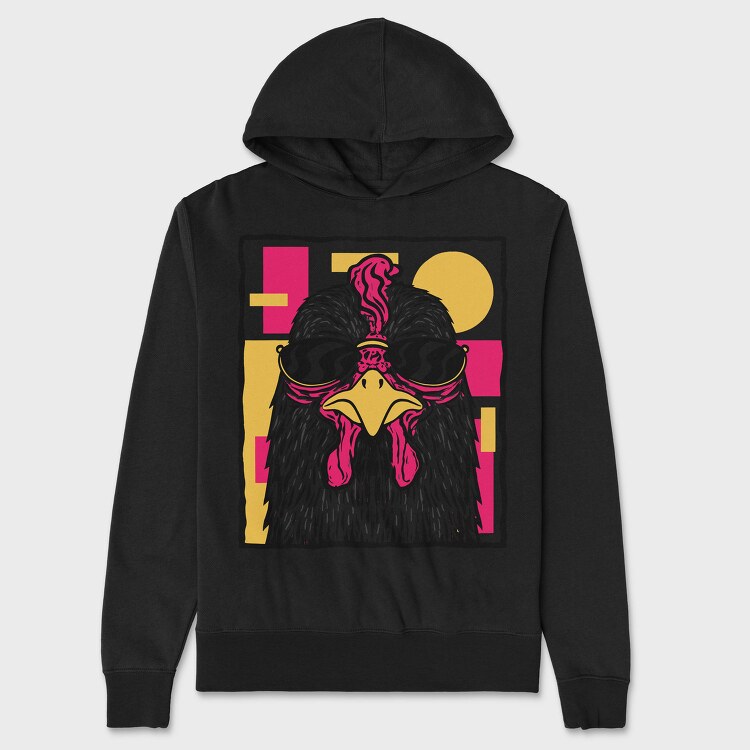 Chicken With Sunglasses Hen Glasses, Hanorac Oversize Barbati (Unisex)