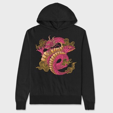 Chinese Dragon Creature Chinnese, Hanorac Oversize Barbati (Unisex)