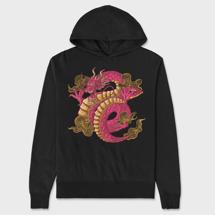 Chinese Dragon Creature Chinnese, Hanorac Oversize Barbati (Unisex)