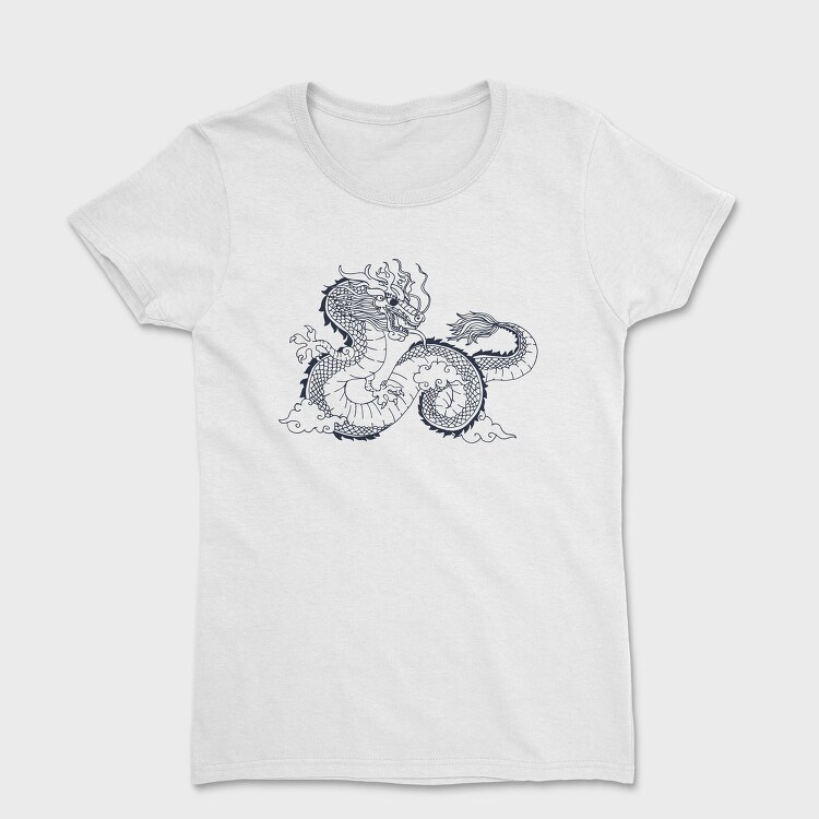 Chinese Dragon Illustration, Tricou Femei