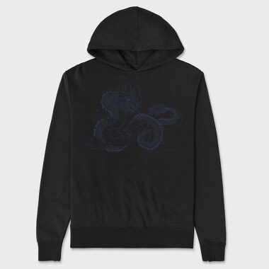 Chinese Dragon Illustration, Hanorac Oversize Barbati (Unisex)