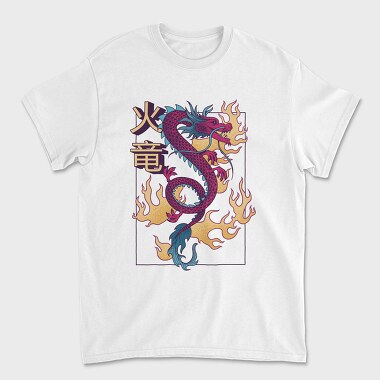 Chinese Dragon With Flames, Tricou Barbati (Unisex)