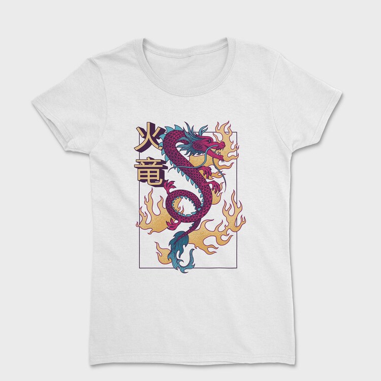 Chinese Dragon With Flames, Tricou Femei
