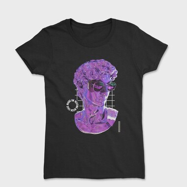 3d Liquid Statue Head With Glasses Bitch Face, Tricou Femei