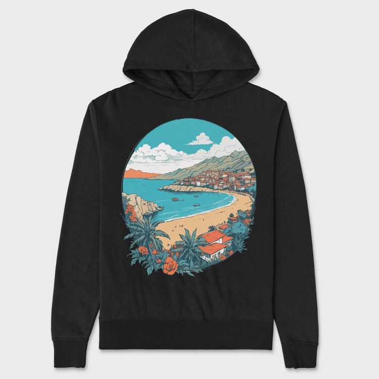 Albania Scenic Landscape, Hanorac Oversize Barbati (Unisex)