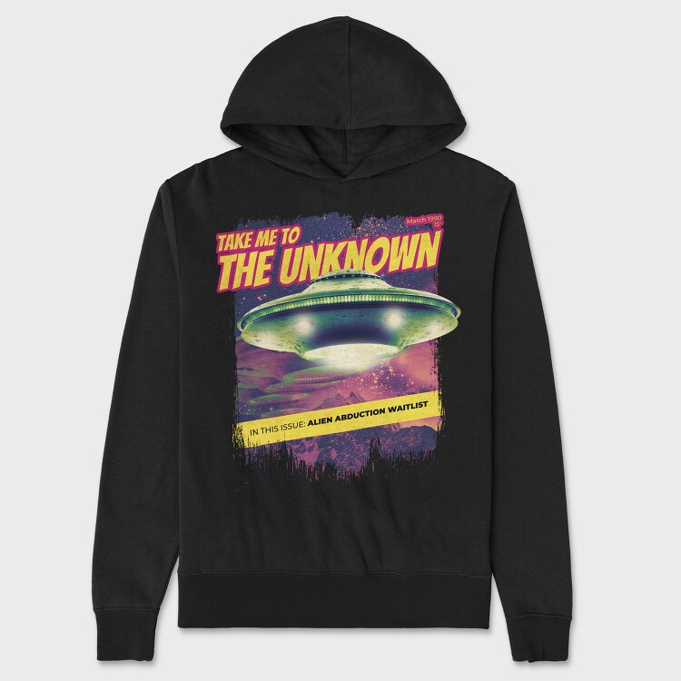 Alien Abduction Magazine Ovnis The Unknown, Hanorac Oversize Barbati (Unisex)