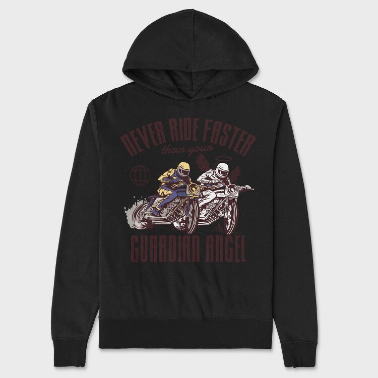 Angel Biker Ride Faster, Hanorac Oversize Barbati (Unisex)
