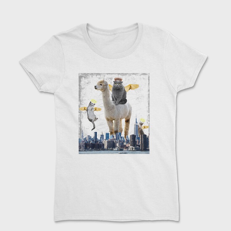 Angel Cats Surreal Collage, Tricou Femei