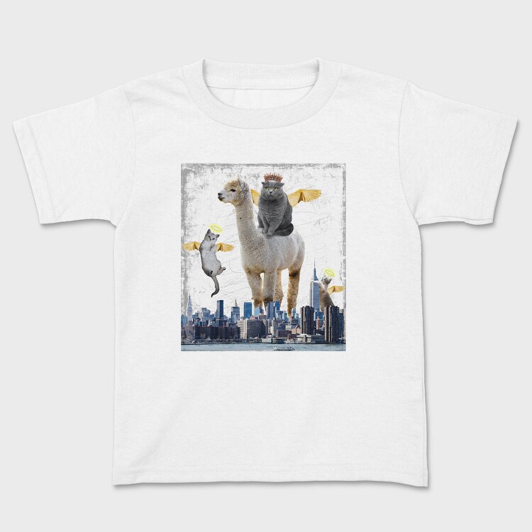 Angel Cats Surreal Collage, Tricou Copii