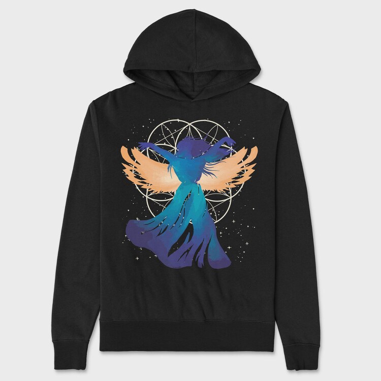 Angel Woman Fantasy Flower Of Life, Hanorac Oversize Barbati (Unisex)