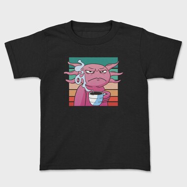 Angry Axolotl With Coffee, Tricou Copii