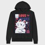 Angry Cat Anti Valentines Day Valentine, Hanorac Oversize Barbati (Unisex)