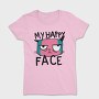Angry Cat Face My Happy Face, Tricou Femei