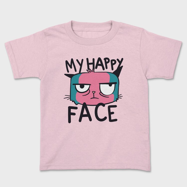 Angry Cat Face My Happy Face, Tricou Copii