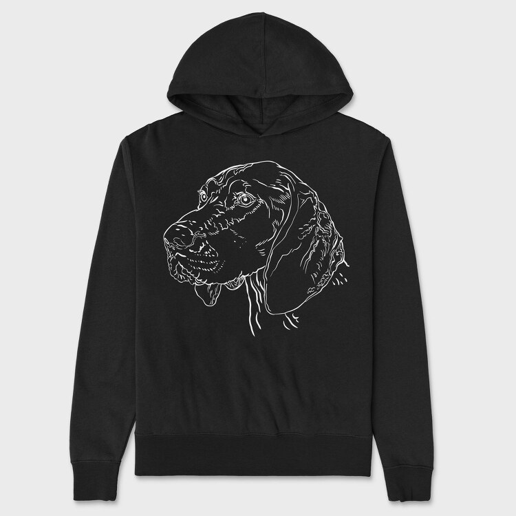 Chalk Dog Face Deutsch Kurzhaar, Hanorac Oversize Barbati (Unisex)